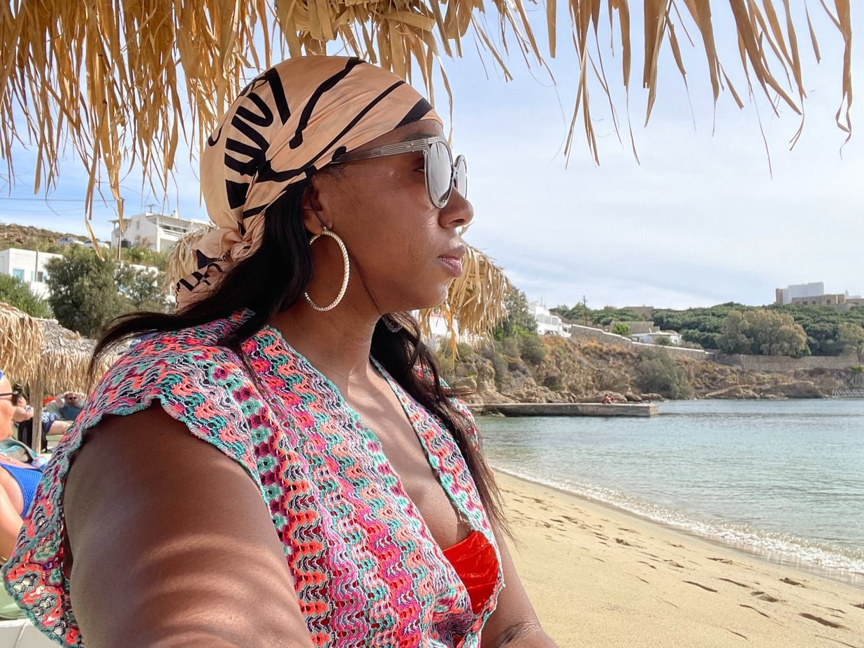 Lisa Lasley at a beach destination